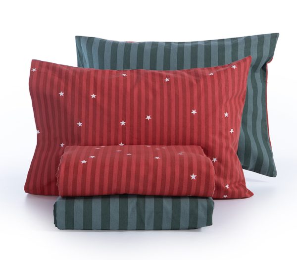 ΣΕΤ ΣΕΝΤΟΝΙΑ 4ΤΜΧ ΦΑΝΕΛΕΝΙΑ STRAIGHT TO CHRISTMAS Υ/ΠΛΟ 240X260 RED/GREEN NEF-NEF