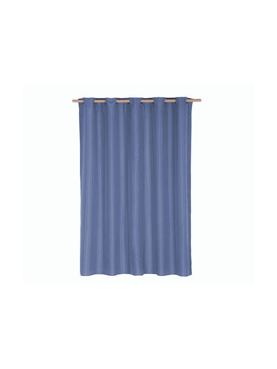 Nef-Nef Homeware Shower Κουρτίνα Μπάνιου Υφασμάτινη με Τρουκς 180x200cm Blue
