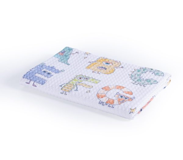 ΒΡΕΦΙΚΗ ΚΟΥΒΕΡΤΑ ΠΙΚΕ ΚΟΥΝΙΑΣ ALPHABET MONSTER 110X150 WHITE NEF-NEF HOMEWARE