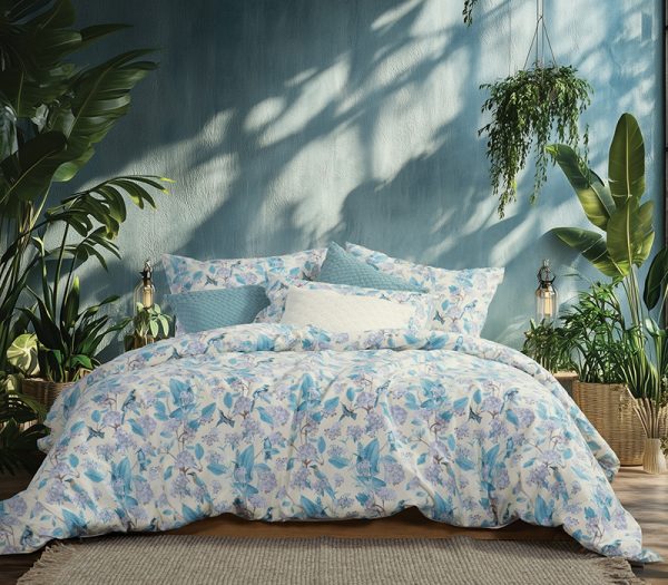 ΣΕΤ ΣΕΝΤΟΝΙΑ 4ΤΜΧ ΒΑΜΒΑΚΕΡΑ ΔΙΠΛΑ DREAM ON BLUE BLUE 200X270 NEF-NEF HOMEWARE