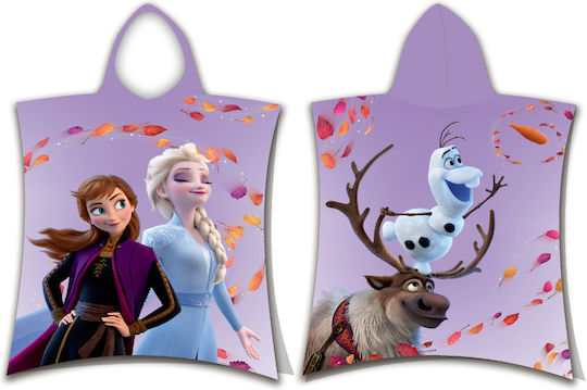 Παιδικό Πόντσο Θαλάσσης Disney Frozen Λιλά 50 x 115εκ