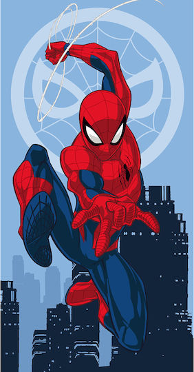 Παιδική Πετσέτα Θαλάσσης Μπλε Spiderman Marvel 140×70εκ.  Borea