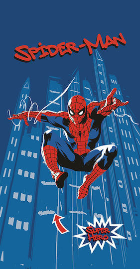 Παιδική Πετσέτα Θαλάσσης Polyester Μπλε Spiderman Marvel 140×70εκ.