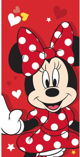 Παιδική Πετσέτα Θαλάσσης Hello Κόκκινη Minnie Disney 140×70εκ. Borea