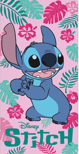 Πετσέτα Θαλάσσης Polyester 70x140cm Hawaiian Stitch Ροζ Disney