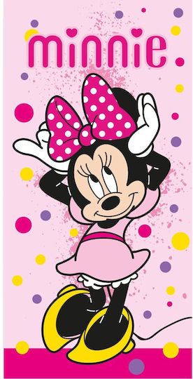 Παιδική Πετσέτα Θαλάσσης Polyester Minnie Mouse Disney Ροζ 140×70εκ.
