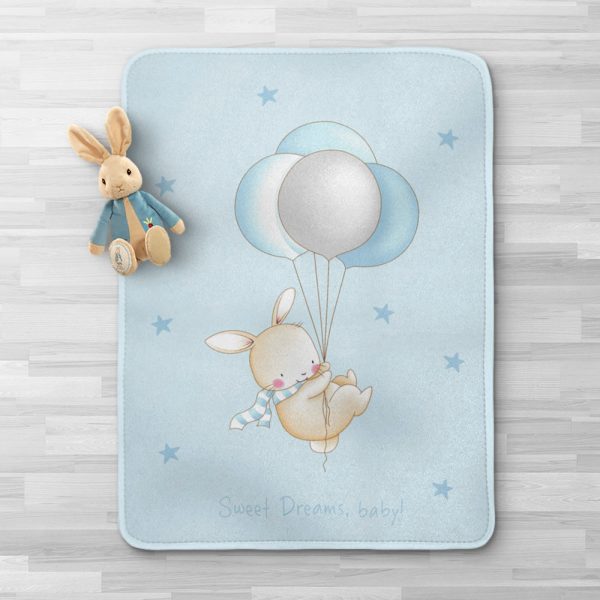 Κουβέρτα Βελουτέ Κούνιας Sweet Dreams Σιέλ 100x140εκ. Borea