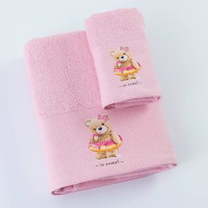 Σετ Βρεφικές Πετσέτες 2τμχ So Sweet Ροζ 70X120+30x50cm  Borea