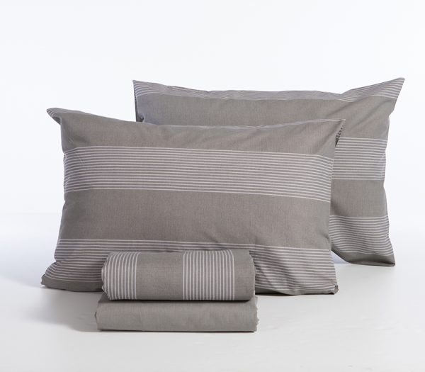 ΣΕΤ ΣΕΝΤΟΝΙΑ 3ΤΜΧ ΒΑΜΒΑΚΕΡΑ ΜΟΝΑ CASUAL STRIPE ΜΕ ΛΑΣΤΙΧΟ 1Χ( 170Χ270)+ 1Χ(100Χ200+35 )+1X(52X72) NEF-NEF HOMEWARE D.GREY - Image 5