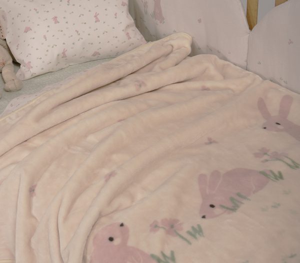 ΒΡΕΦΙΚΗ ΚΟΥΒΕΡΤΑ ΚΟΥΝΙΑΣ COUNTRY BUNNY 100Χ140 NEF-NEF HOMEWARE IVORY - Image 2