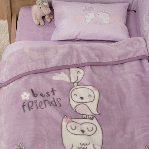 ΒΡΕΦΙΚΗ ΚΟΥΒΕΡΤΑ ΚΟΥΝΙΑΣ BEST FRIENDS 100Χ140 NEF-NEF HOMEWARE LILAC