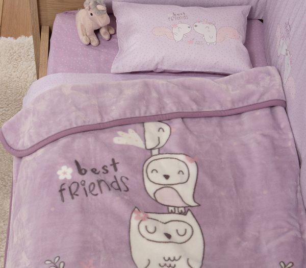 ΒΡΕΦΙΚΗ ΚΟΥΒΕΡΤΑ ΑΓΚΑΛΙΑΣ BEST FRIENDS 75X100 NEF-NEF HOMEWARE LILAC
