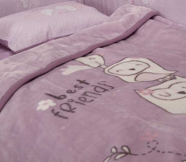 ΒΡΕΦΙΚΗ ΚΟΥΒΕΡΤΑ ΑΓΚΑΛΙΑΣ BEST FRIENDS 75X100 NEF-NEF HOMEWARE LILAC - Image 2