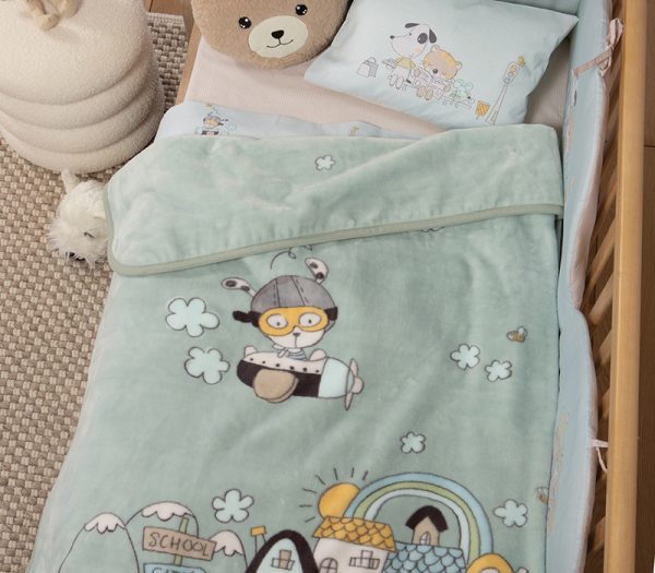 ΒΡΕΦΙΚΗ ΚΟΥΒΕΡΤΑ ΑΓΚΑΛΙΑΣ IN THE CITY 75X100 NEF-NEF HOMEWARE MISTY BLUE