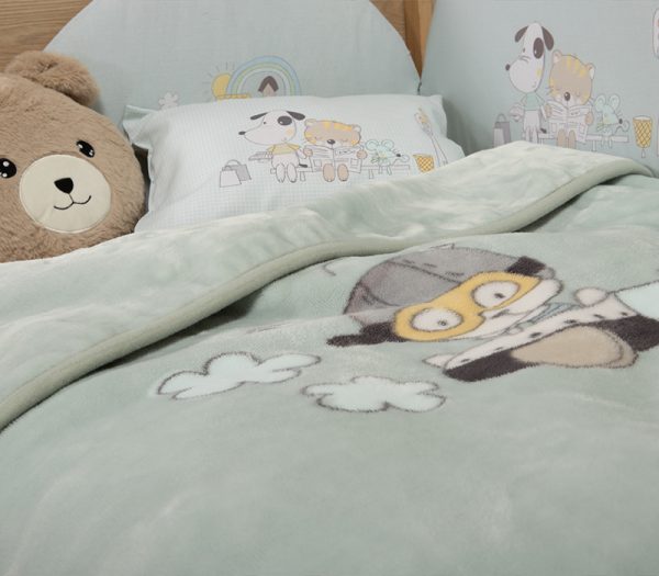 ΒΡΕΦΙΚΗ ΚΟΥΒΕΡΤΑ ΑΓΚΑΛΙΑΣ IN THE CITY 75X100 NEF-NEF HOMEWARE MISTY BLUE - Image 2