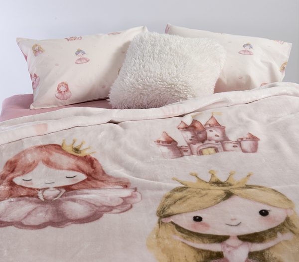 ΠΑΙΔΙΚΗ ΚΟΥΒΕΡΤΑ OUR PRINCESS 160Χ220 NEF-NEF HOMEWARE PINK - Image 2
