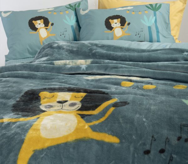 ΠΑΙΔΙΚΗ ΚΟΥΒΕΡΤΑ WILD DANCE 160Χ220 NEF-NEF HOMEWARE STONE BLUE - Image 2