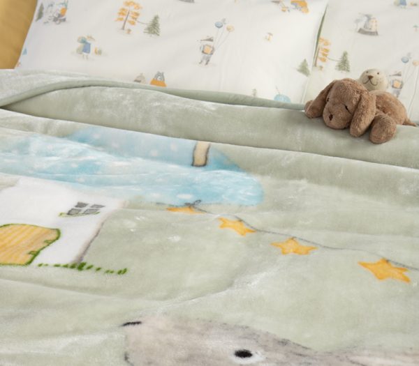 ΠΑΙΔΙΚΗ ΚΟΥΒΕΡΤΑ WOODLAND PARTY 160Χ220 NEF-NEF HOMEWARE PISTACHIO - Image 2