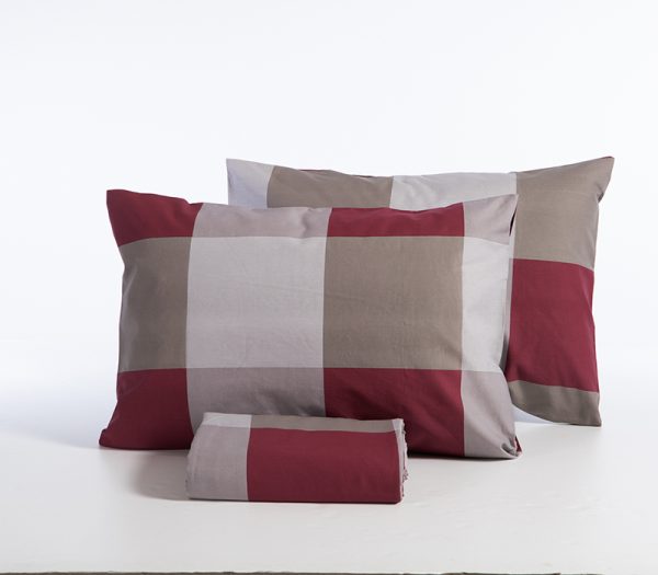 ΣΕΤ ΠΑΠΛΩΜΑΤΟΘΗΚΗ 2ΤΜΧ  ΜΟΝΗ CASUAL CHECK 1X(170Χ240)+1X(52X72)  NEF-NEF HOMEWARE BORDO - Image 5