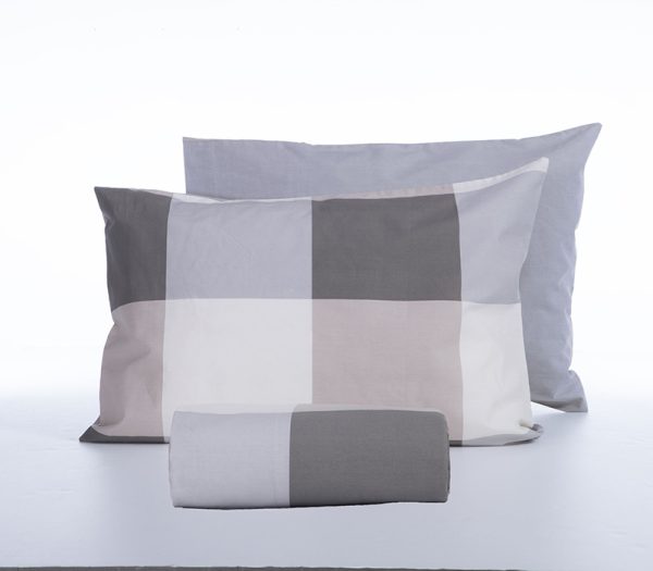 ΣΕΤ ΠΑΠΛΩΜΑΤΟΘΗΚΗ 2ΤΜΧ  ΜΟΝΗ CASUAL CHECK 1X(170Χ240)+1X(52X72)  NEF-NEF HOMEWARE GREY - Image 2