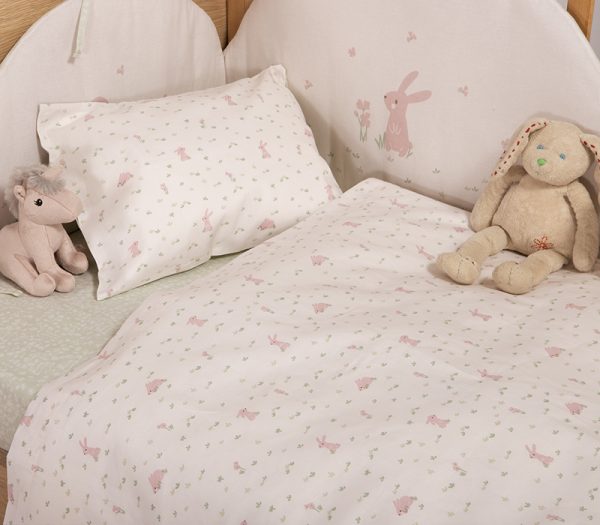 ΒΡΕΦΙΚΟ ΣΕΤ ΣΕΝΤΟΝΙΑ 3ΤΜΧ    ΚΟΥΝΙΑΣ COUNTRY BUNNY  2X(120X170)+1X(30X40) NEF-NEF HOMEWARE ECRU/MINT - Image 5