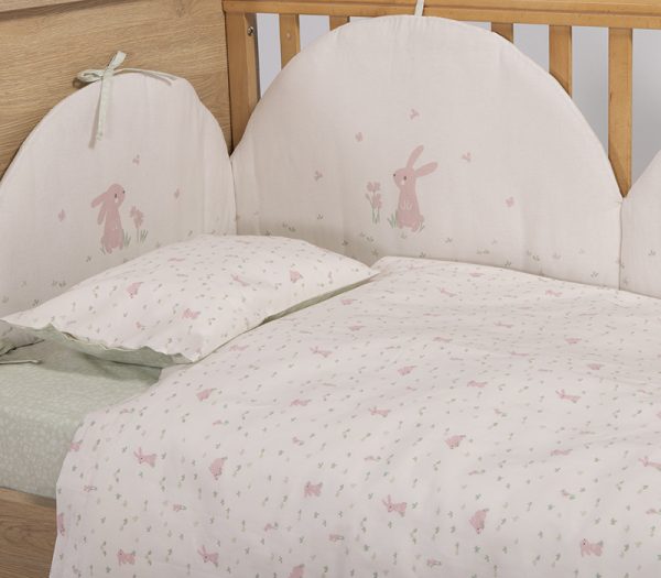 ΒΡΕΦΙΚΟ ΣΕΤ ΣΕΝΤΟΝΙΑ 3ΤΜΧ    ΚΟΥΝΙΑΣ COUNTRY BUNNY  2X(120X170)+1X(30X40) NEF-NEF HOMEWARE ECRU/MINT - Image 6