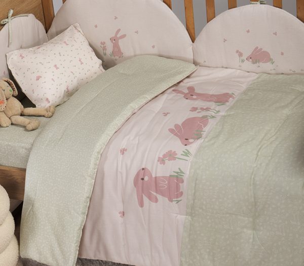 ΒΡΕΦΙΚΟ ΠΑΠΛΩΜΑ COUNTRY BUNNY 110Χ140 NEF-NEF HOMEWARE ECRU/MINT - Image 3