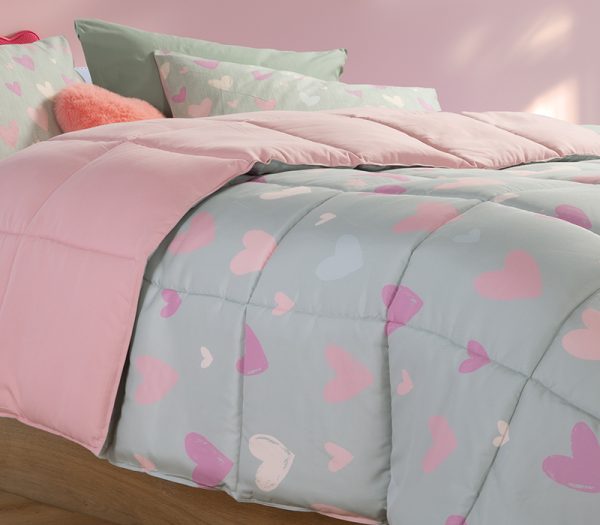 ΠΑΙΔΙΚΟ ΠΑΠΛΩΜΑ ΜΟΝΟ HEARTS ATTACK 160X220 NEF-NEF HOMEWARE PINK - Image 2