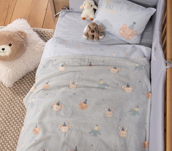 ΒΡΕΦΙΚΗ ΚΟΥΒΕΡΤΑ FLEECE ΑΓΚΑΛΙΑΣ SPECIAL PARTY 75X110 NEF-NEF HOMEWARE BLUE - Image 2