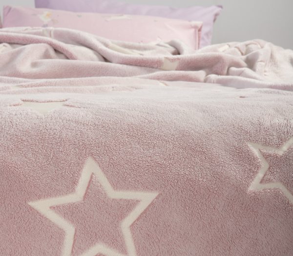 ΠΑΙΔΙΚΗ ΚΟΥΒΕΡΤΑ ΜΟΝΗ STARLIGHT 160X220 NEF-NEF HOMEWARE PINK - Image 3
