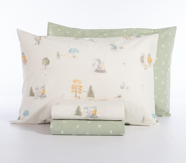 ΠΑΙΔΙΚΟ ΣΕΤ ΣΕΝΤΟΝΙΑ 3ΤΜΧ ΜΟΝΑ WOODLAND PARTY  2X(170X260)-1X(52X72) NEF-NEF HOMEWARE ECRU - Image 4