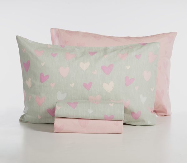 ΠΑΙΔΙΚΟ ΣΕΤ ΣΕΝΤΟΝΙΑ 3ΤΜΧ ΜΟΝΑ HEARTS ATTACK  2X(170X260)-1X(52X72) NEF-NEF HOMEWARE GREY - Image 4