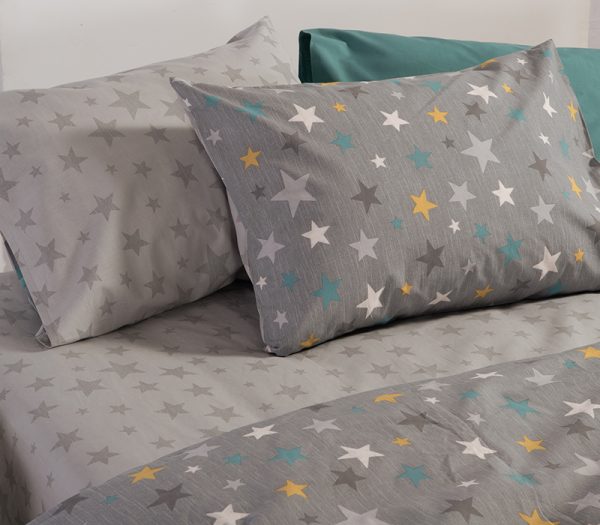 ΠΑΙΔΙΚΗ ΣΕΤ ΠΑΠΛΩΜΑΤΟΘΗΚΗ 2ΤΜΧ  ΜΟΝΗ STARS ABOVE  1Χ(160Χ240)+1Χ(52Χ72) NEF-NEF HOMEWARE GREY - Image 2