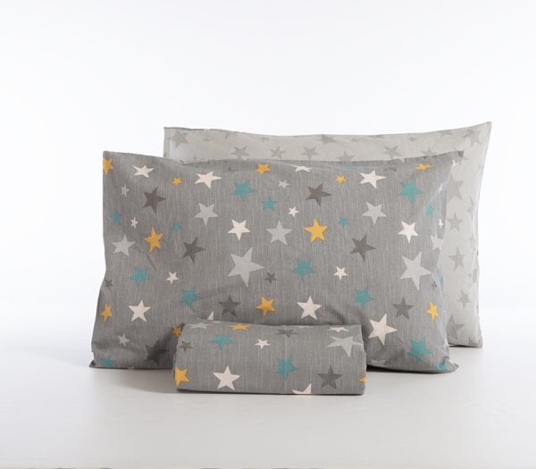 ΠΑΙΔΙΚΗ ΣΕΤ ΠΑΠΛΩΜΑΤΟΘΗΚΗ 2ΤΜΧ  ΜΟΝΗ STARS ABOVE  1Χ(160Χ240)+1Χ(52Χ72) NEF-NEF HOMEWARE GREY - Image 4