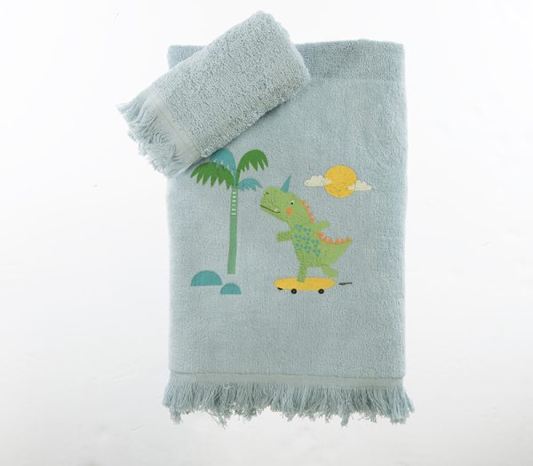 ΠΑΙΔΙΚΕΣ ΠΕΤΣΕΤΕΣ ΣΕΤ 2TMX DINOS ON WHEELS 30X50+70X140 NEF-NEF HOMEWARE BLUE - Image 2