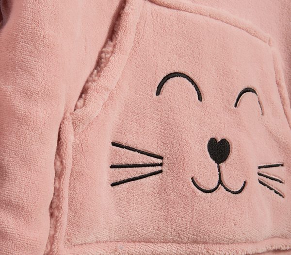 ΠΑΙΔΙΚΟ ΠΟΝΤΣΟ SMILING CAT Νο 06-08 NEF-NEF HOMEWARE PINK - Image 2