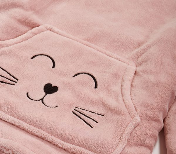 ΠΑΙΔΙΚΟ ΠΟΝΤΣΟ SMILING CAT Νο 06-08 NEF-NEF HOMEWARE PINK - Image 5