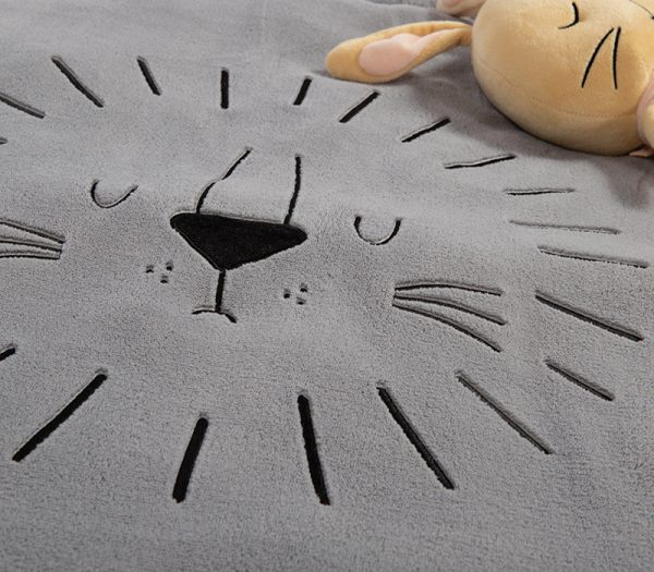 ΧΑΛΙ-ΤΑΠΕΤΟ-ΚΟΥΡΤΙΝΑ  SLEEPING LION D.90 NEF-NEF HOMEWARE GREY - Image 3