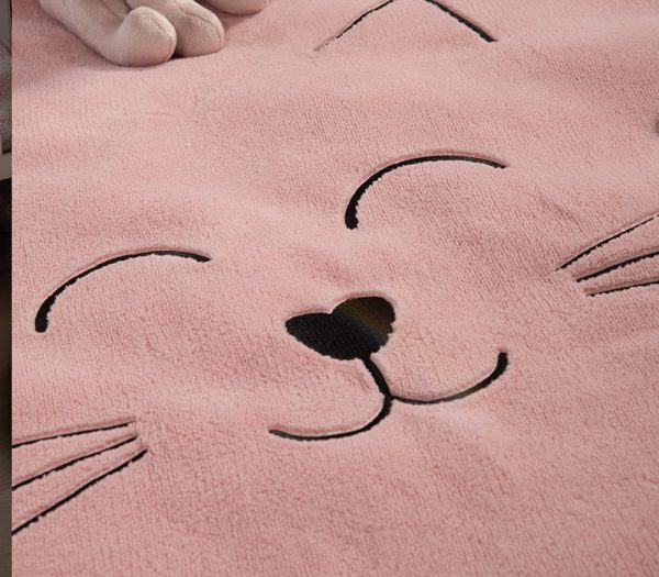 ΧΑΛΙ-ΤΑΠΕΤΟ-ΚΟΥΡΤΙΝΑ  SMILING CAT D.90 NEF-NEF HOMEWARE PINK - Image 3