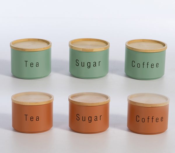 ΔΟΧΕΙΟ ΑΠΟΗΘΗΚΕΥΣΗΣ ΣΕΤ 3 ΤΜΧ COFFEE-TEA-SUGAR NEF-NEF HOMEWARE GREEN - Image 2