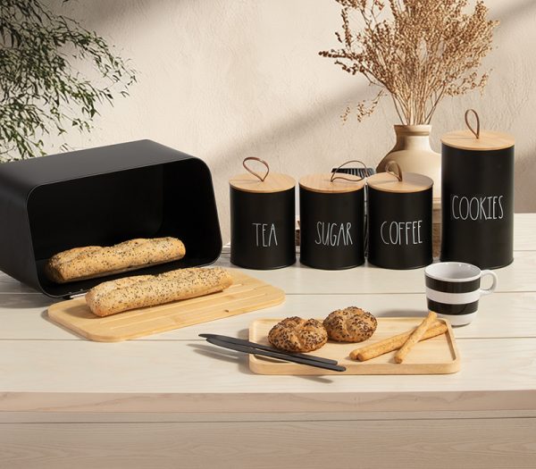 ΔΟΧΕΙΟ ΓΙΑ ΜΠΙΣΚΟΤΑ COOKIES 12Χ12Χ20 NEF-NEF HOMEWARE BLACK - Image 4