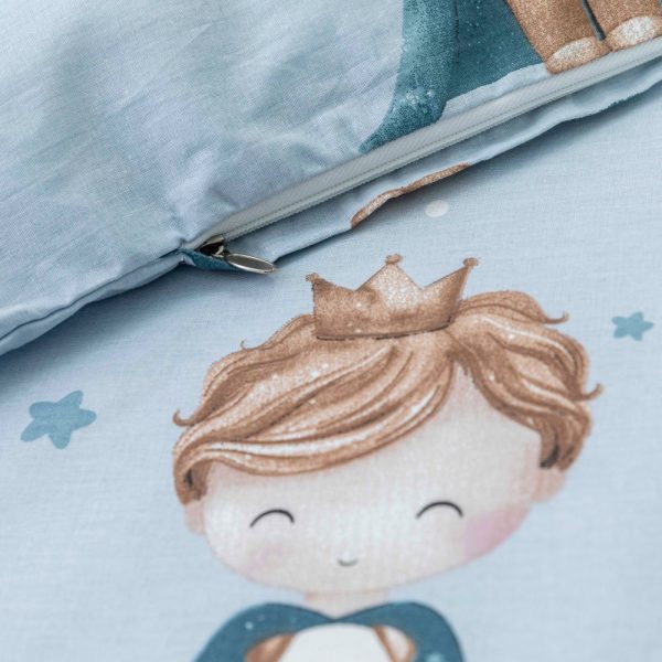 Παιδική Παπλωματοθήκη Μονή Βαμβακερή Little King Πετρόλ 160x240εκ. Borea - Image 3