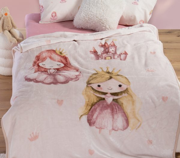 ΠΑΙΔΙΚΗ ΚΟΥΒΕΡΤΑ OUR PRINCESS 160Χ220 NEF-NEF HOMEWARE PINK