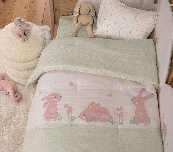 ΒΡΕΦΙΚΟ ΠΑΠΛΩΜΑ COUNTRY BUNNY 110Χ140 NEF-NEF HOMEWARE ECRU/MINT