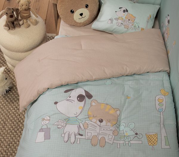 ΒΡΕΦΙΚΟ ΠΑΠΛΩΜΑ LIFE IN THE CITY 110Χ140 NEF-NEF HOMEWARE AQUA