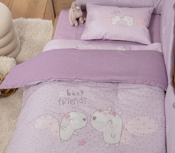 ΒΡΕΦΙΚΟ ΠΑΠΛΩΜΑ BEST FRIENDS 110Χ140 NEF-NEF HOMEWARE LILAC