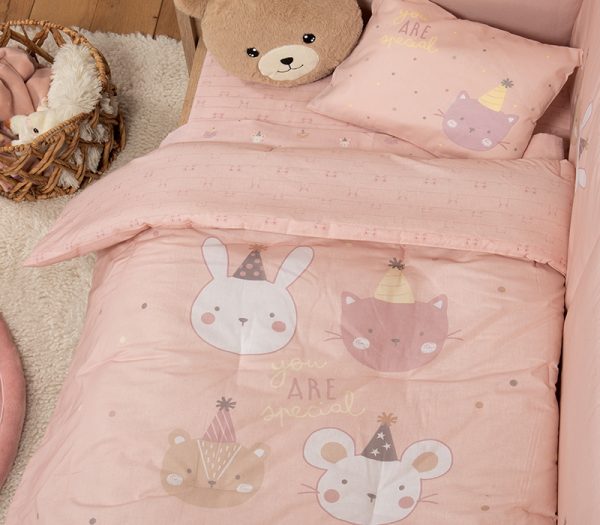 ΒΡΕΦΙΚΟ ΠΑΠΛΩΜΑ SPECIAL PARTY 110Χ140 NEF-NEF HOMEWARE PINK