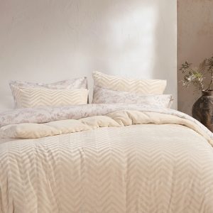 ΣΕΤ ΠΑΠΛΩΜΑΤΟΘΗΚΗ 2ΤΜΧ ΜΟΝΗ CARMEN 160X220+1X(50X70) NEF-NEF HOMEWARE ECRU