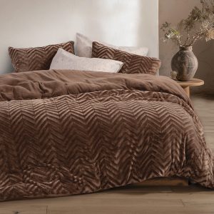 ΣΕΤ ΠΑΠΛΩΜΑΤΟΘΗΚΗ 2ΤΜΧ ΜΟΝΗ CARMEN 160X220+1X(50X70) NEF-NEF HOMEWARE MOCCA