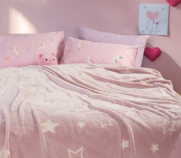ΠΑΙΔΙΚΗ ΚΟΥΒΕΡΤΑ ΜΟΝΗ STARLIGHT 160X220 NEF-NEF HOMEWARE PINK